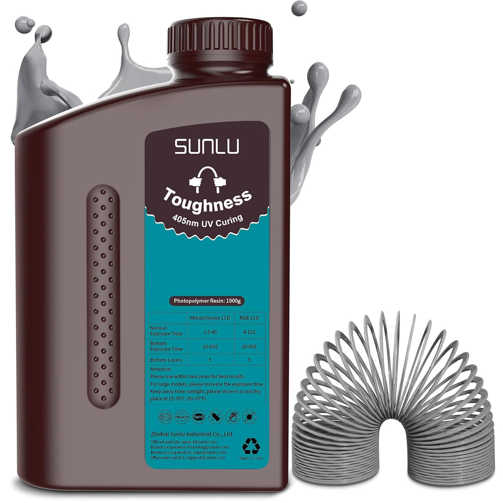 High Toughness 3D Printer Resin, Enhanced Flexible 3D Printing Photopolymer Resin, 405nm UV Fast Curing 3D Resin for