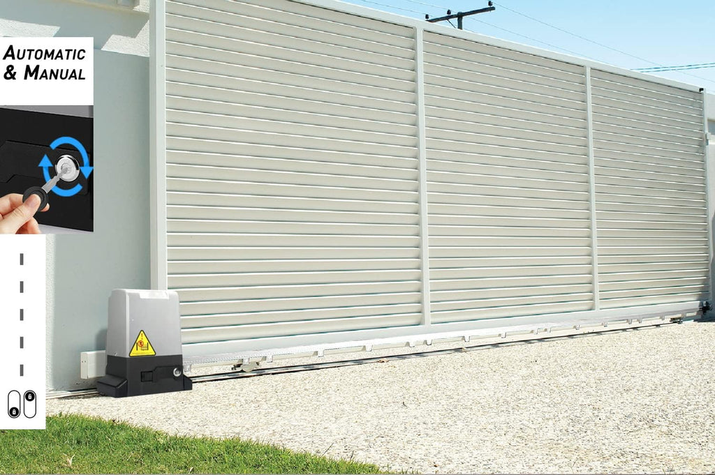 1800lb Automatic Sliding Gate Opener Rack Drive Operator for Heavy Driveway Slide Gates Up to 40 Feet, Rolling Gate