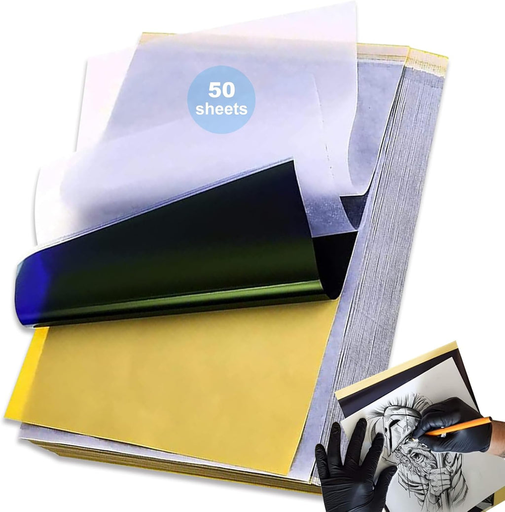 Tattoo Transfer Paper - Autdor 50 Sheets A4 Thermal Stencil Paper for Tattooing DIY Clear Tattoo Stencils Compatible