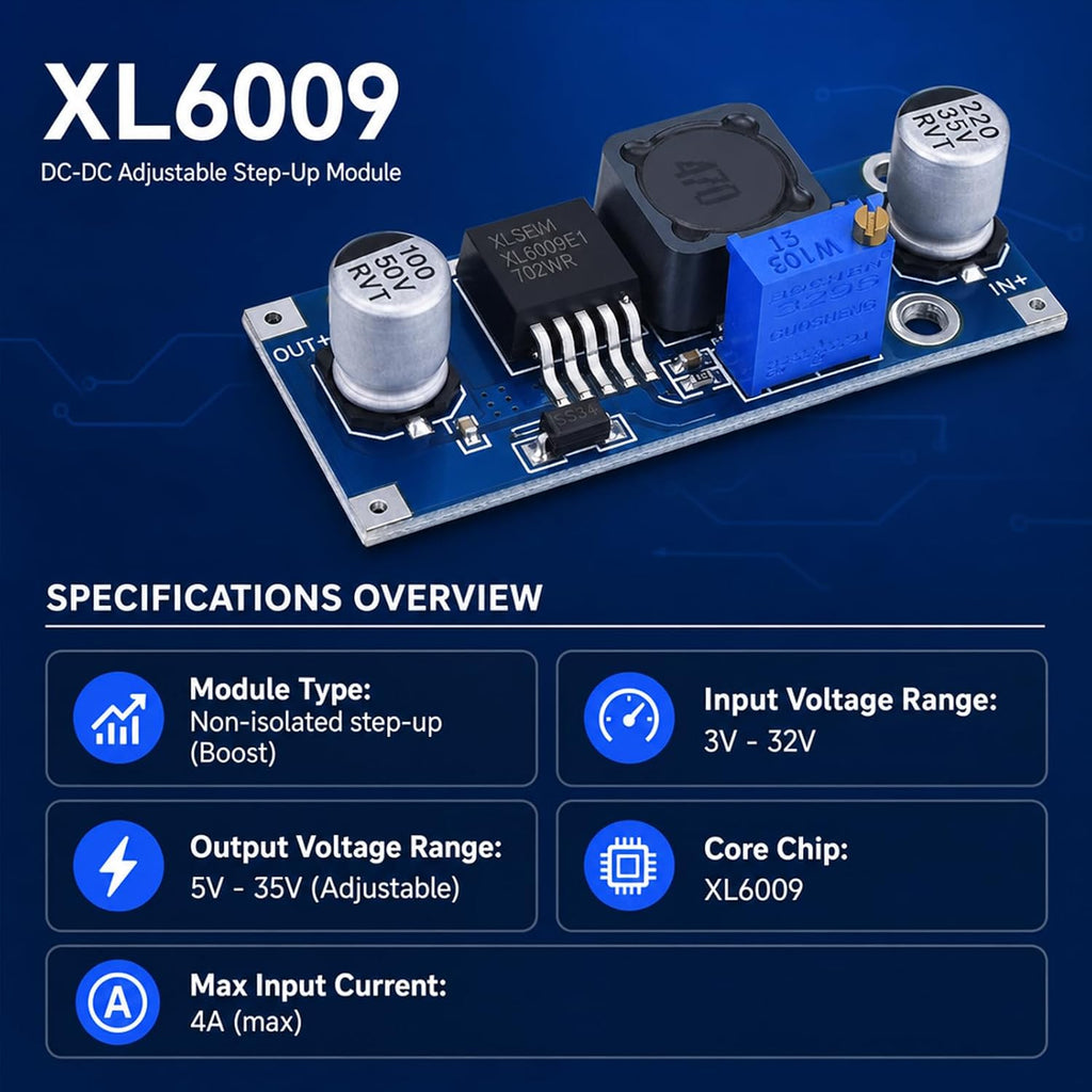 10-Pack XL6009 Boost Converter, DC-DC Step Up, 400KHz