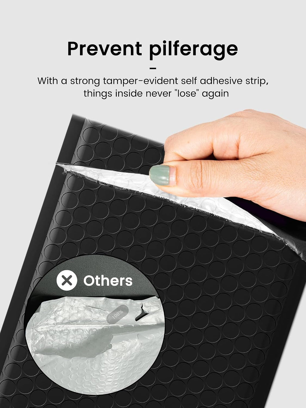 100 Pack Bubble Mailers 6x10 Inches Black Shipping Bags Self Seal