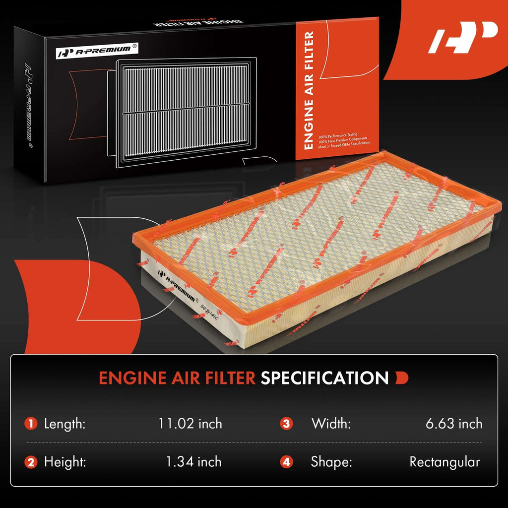 A-Premium 2-PC Engine Air Filter Compatible with Chevrolet & Pontiac