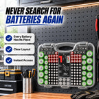 180 Battery Organizer Case with Tester, Double-Sided, Locking Lid