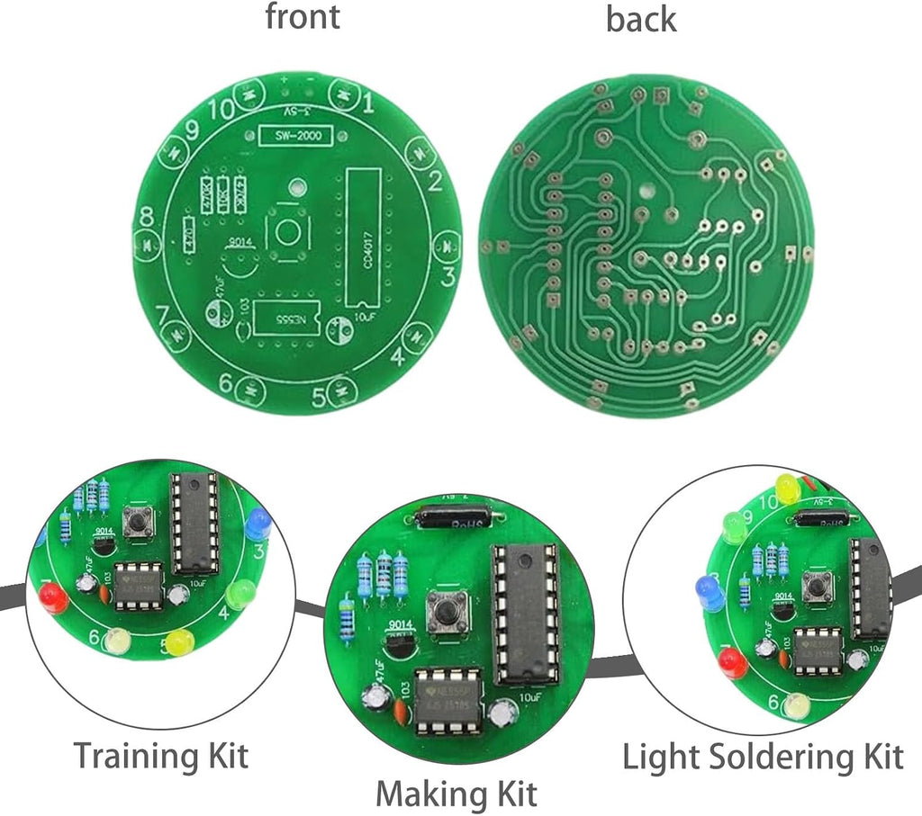 2PCS LED Circuit Soldering Kit CD4017 NE555