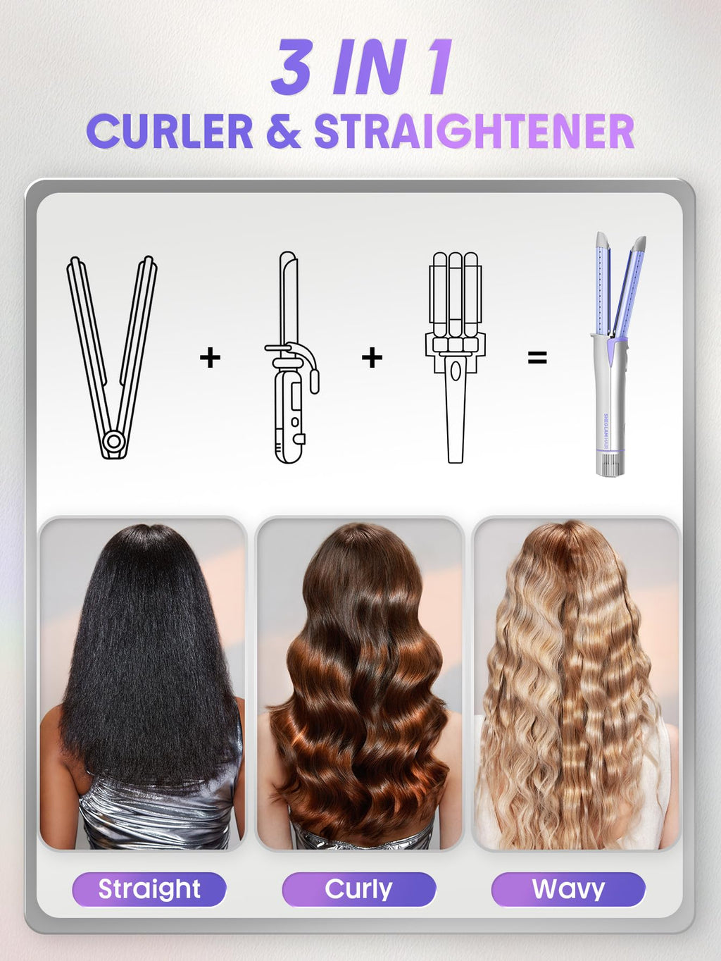 Manual Airflow Straightener and Curler, 1-Inch Flat Iron Styler