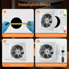 8 Inch Exhaust Fan with Speed Controller, Wall Mount Ventilation Fan