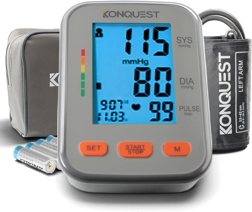 KBP-2704A Automatic Upper Arm Digital Blood Pressure Monitor | Large Cuff (8.5–16.5 in), Backlit Display, Irregular