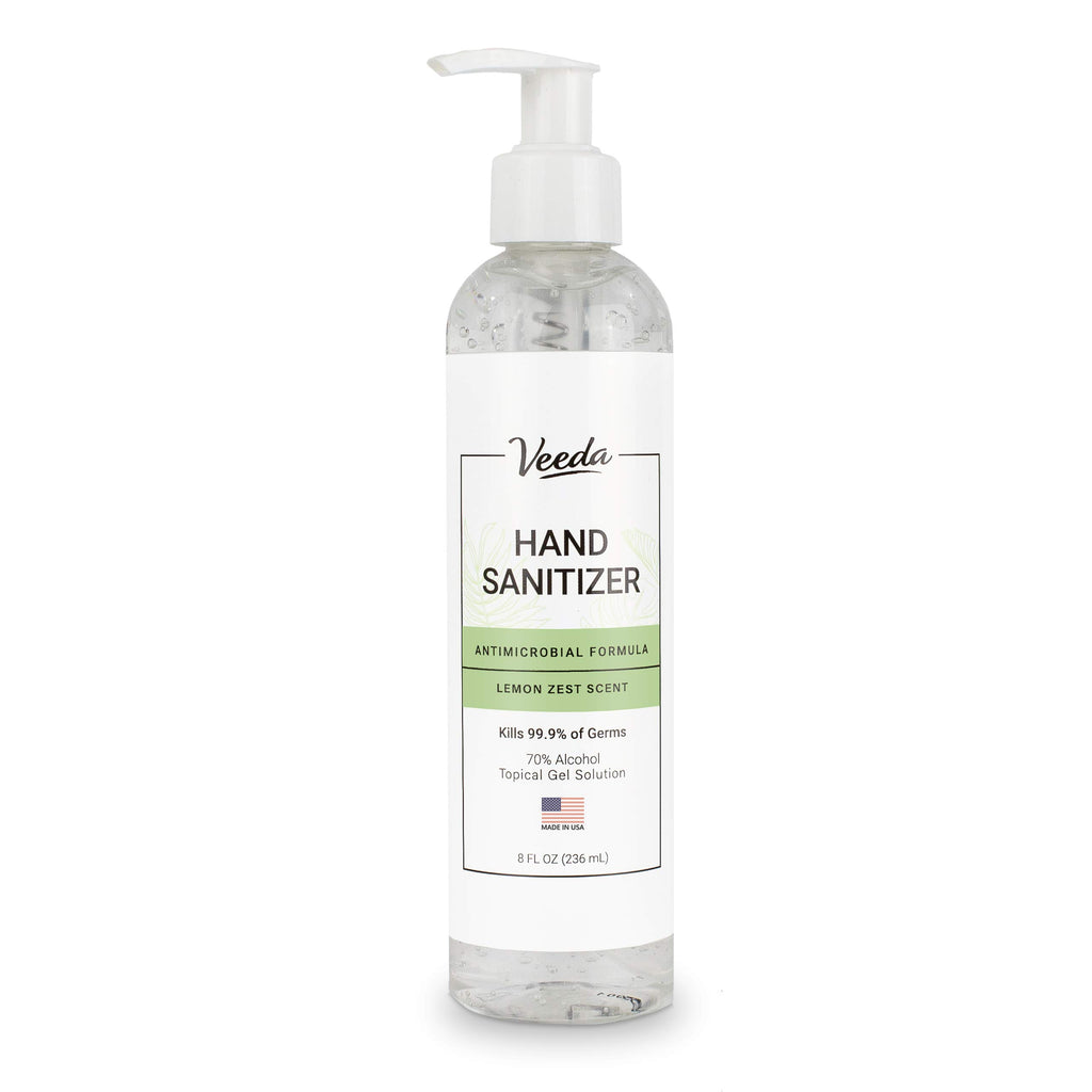 Scented Hand Sanitizer with Lemon Zest Scent - Moisturizing Clear Gel with Vitamin E & Antimicrobial Formula