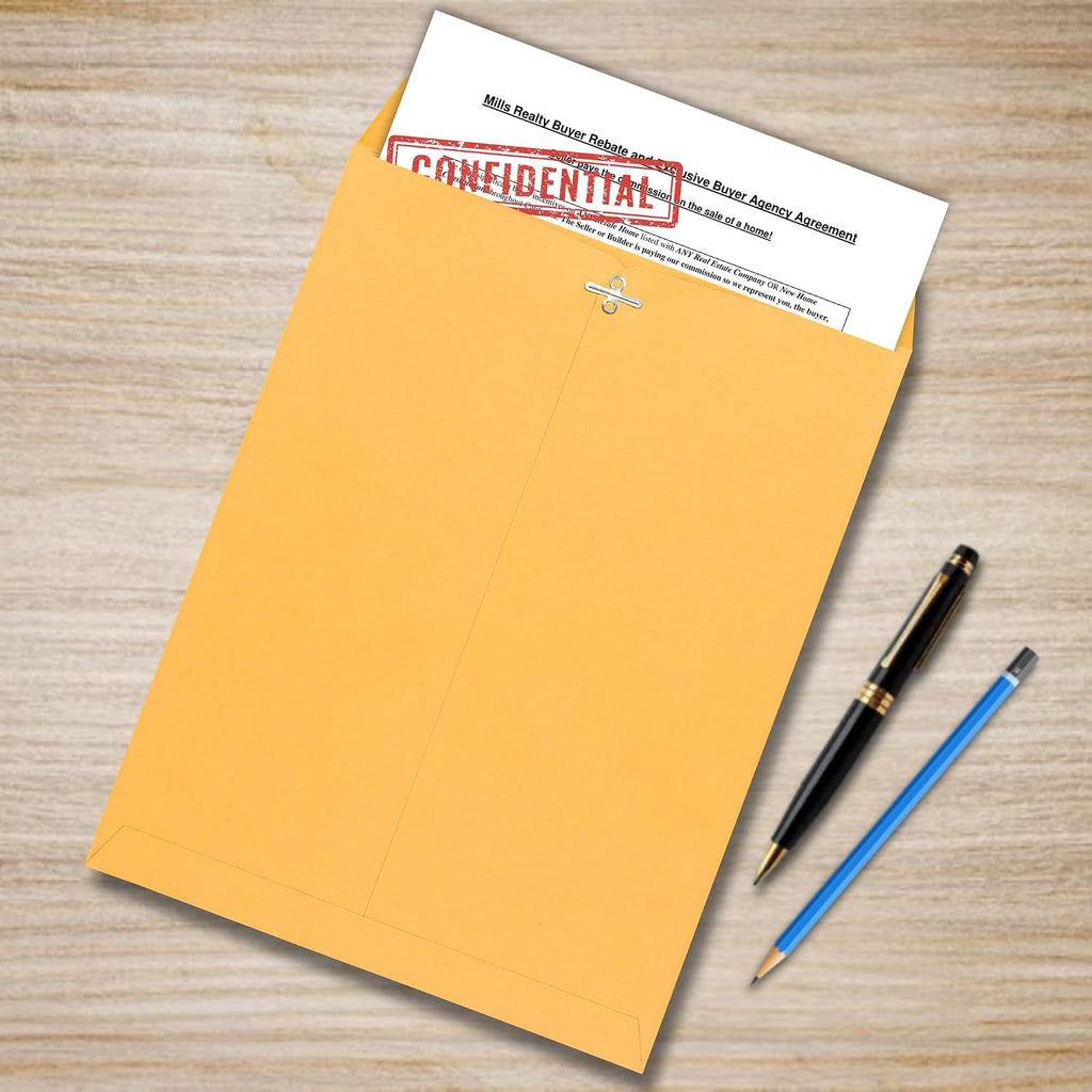 10 x 13 Clasp Envelopes – 500 Pack Brown Kraft Catalog Envelopes with Clasp Closure & Gummed Seal – 28lb Heavyweight