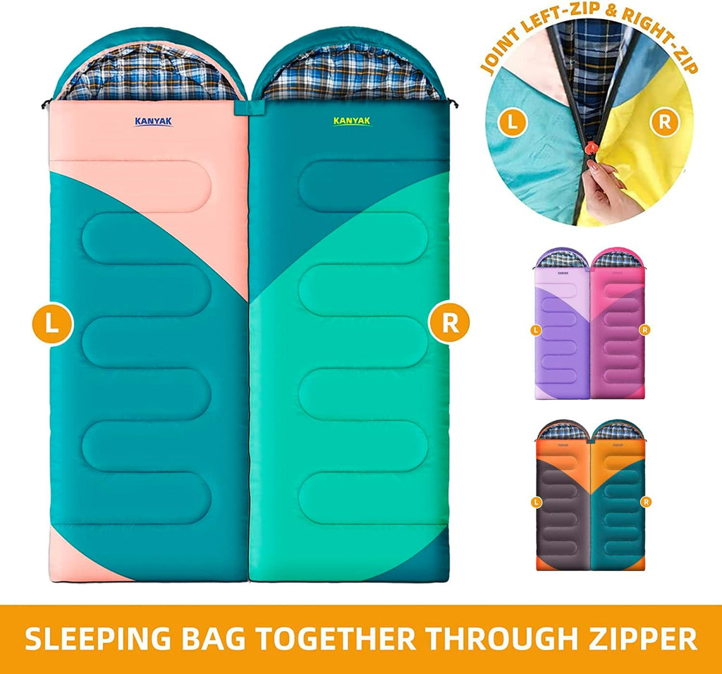 Camping Sleeping Bag, 32℉ Sleeping Bags for Adults Kids Teens Cold Weather Warm Sleeping Bag Winter for 3-4 Season