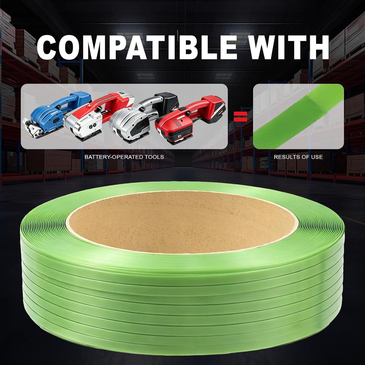 5/8" x .034" x 4265ft Polyester (PET) Strapping Roll of 16"x6" Core Size
