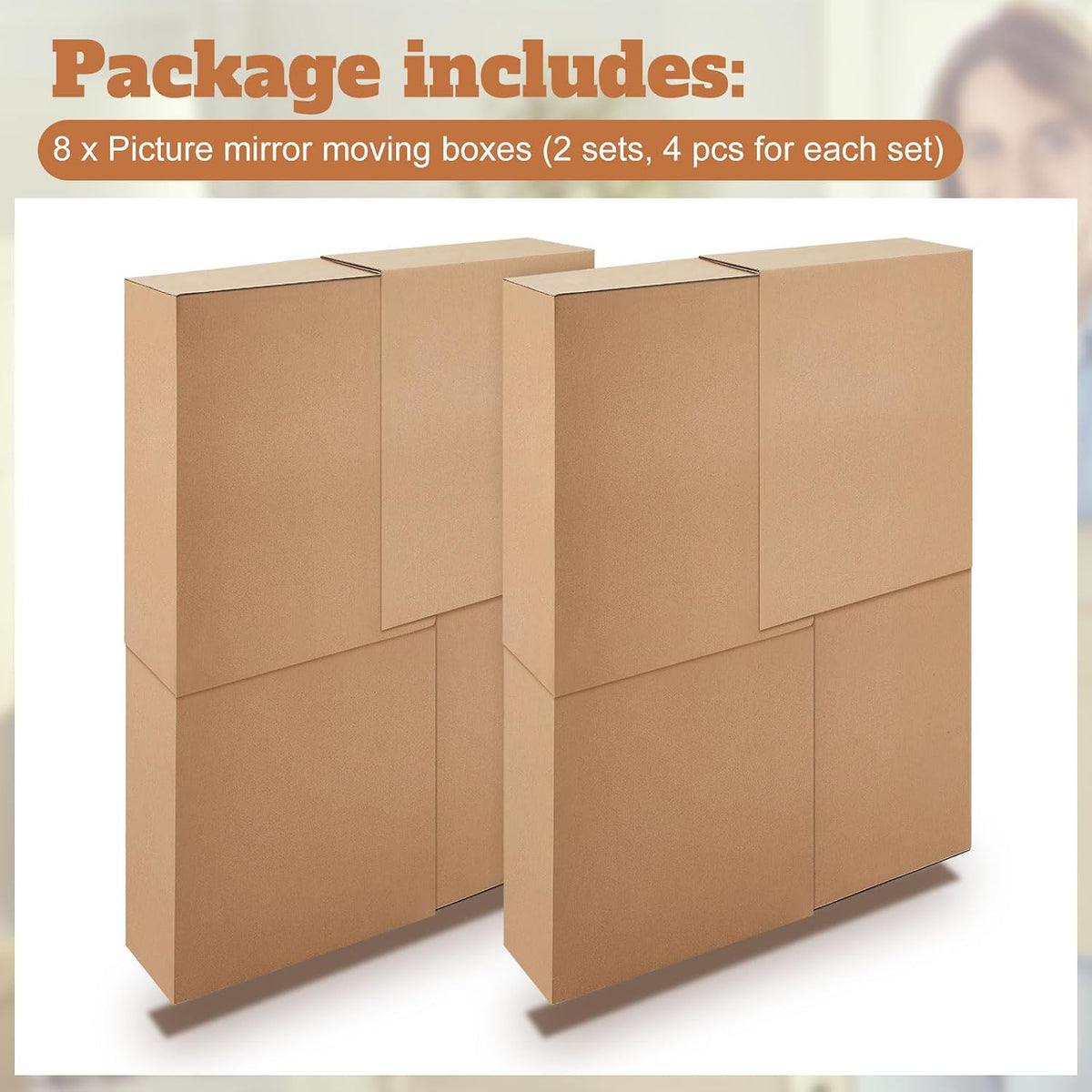 2 Set Picture Shipping Box 40" x 60" x 4" Corrugated Cardboard