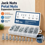 Button Rivet Locking Nuts Set, M4 M5 M6 M8, Flower Nuts Bolts