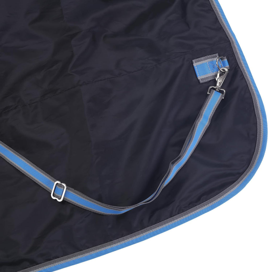1200D Horse Blanket Waterproof Breathable Turnout (no Filling) Standard Neck Horse Sheet Blue Grey 72IN
