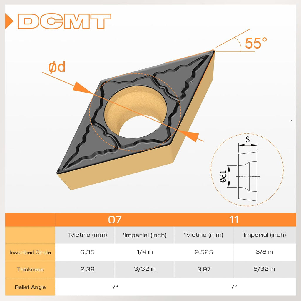 DCMT32.51(DCMT11T304) Turning Insert for Steel Semi-Finish Tools 10pcs