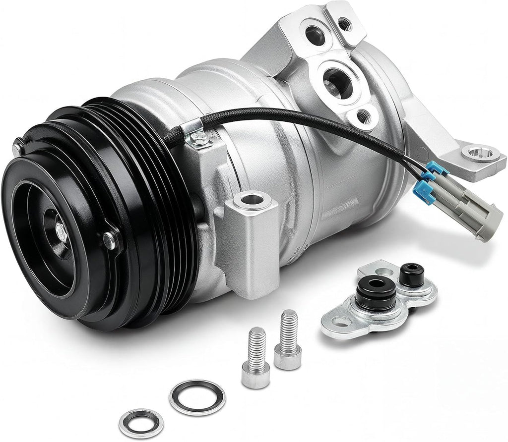 AC Compressor Compatible with 2000-2013 Chevy Silverado Suburban 1500 2500 Tahoe GMC Yukon XL 1500 2500 5.3L 4.8L 2 Mounting Holes Replaces CO 29002C
