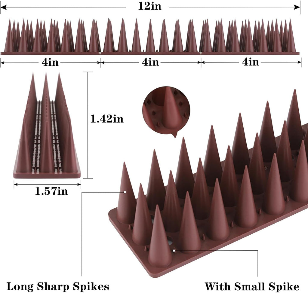 Bird Spikes, 20 Pack Pigeon Squirrel Raccoon Cat Deterrent Spike Outside Anti Robin Defender Outdoor to Keep Birds