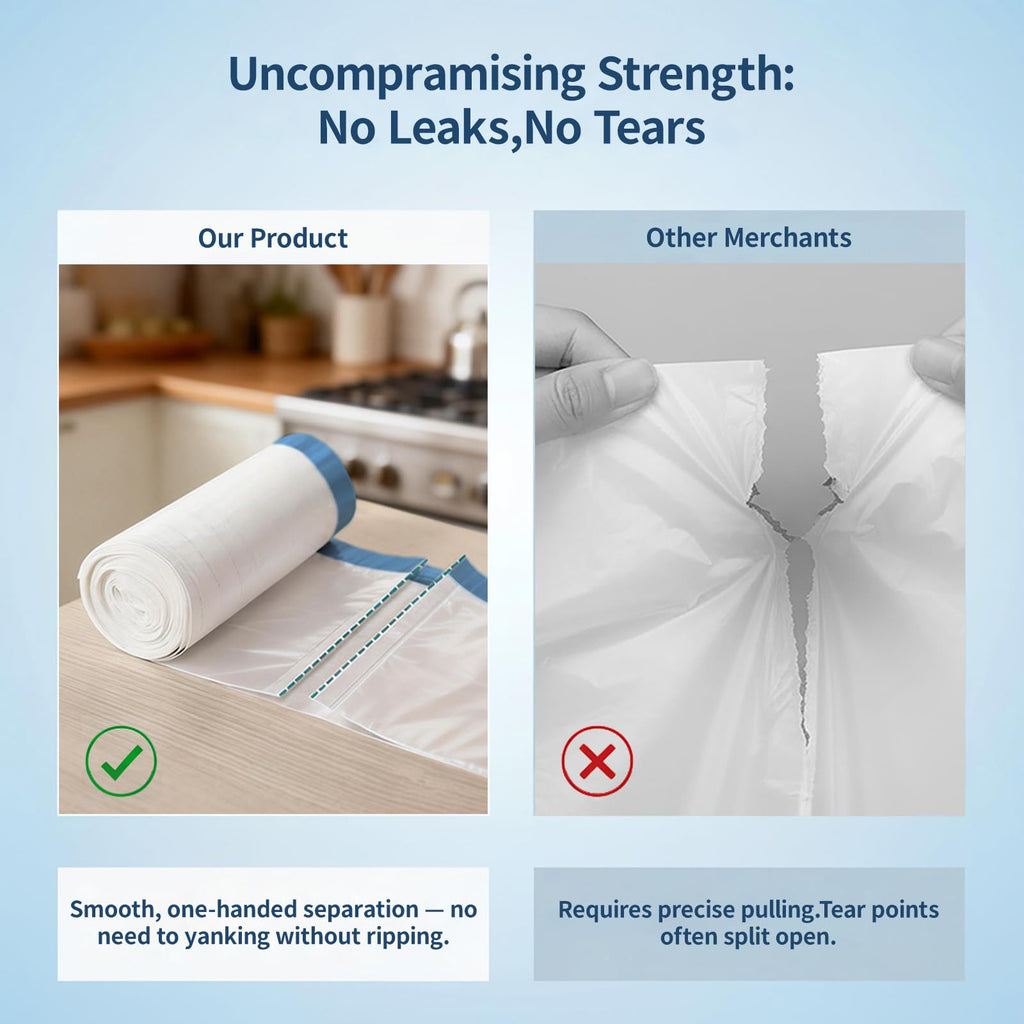 Medium 8 Gallon Trash Bags Drawstring,1.2 Mil,Unscented,100 Count