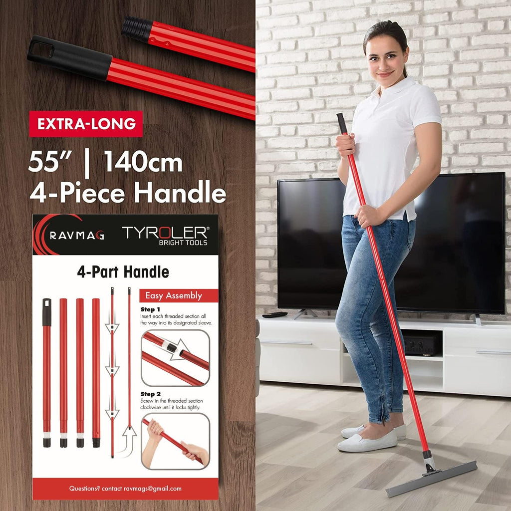 Heavy Duty Floor Squeegee for Concrete and Tile Floor - Silicone Squeegee Broom Floor Scrubber - Large Single Cast