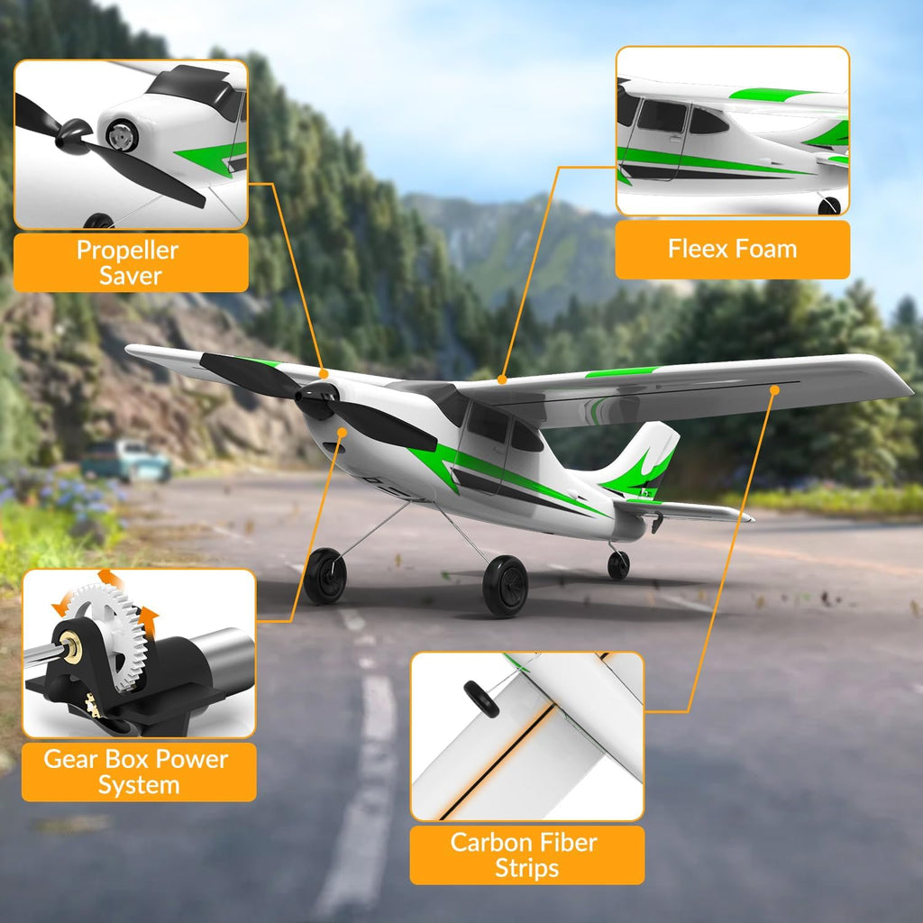RC Plane, 3 Channel Remote Control Plane for Beginners & Adults | Trainer RC Airplane, Prop Saver, 6-Axis Gyro