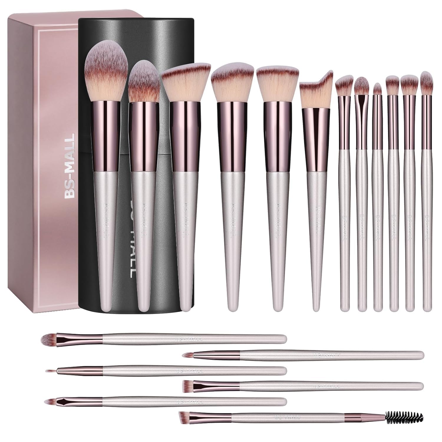 Makeup Brush Set 18 Pcs Professional Foundation Powder Concealers Eyeshadow Blush Synthetic Makeup Brushes with