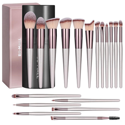 Makeup Brush Set 18 Pcs Professional Foundation Powder Concealers Eyeshadow Blush Synthetic Makeup Brushes with