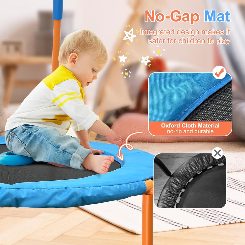 36-Inch Toddler Trampoline with Foam Handle, Foldable Indoor Outdoor Mini Rebounder for Kids Ages 2–6