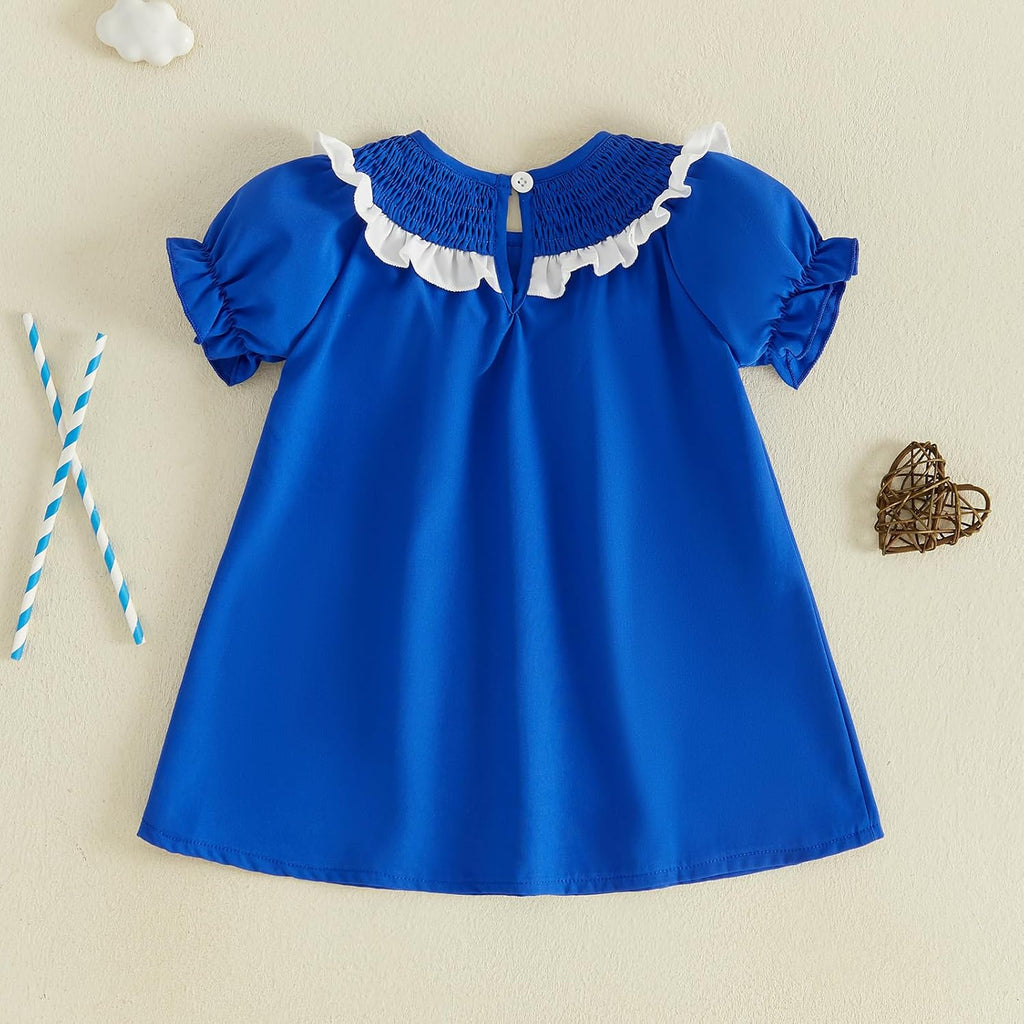 Toddler Baby Girl Christmas Dress Outfit Smocked Romper/Dress
