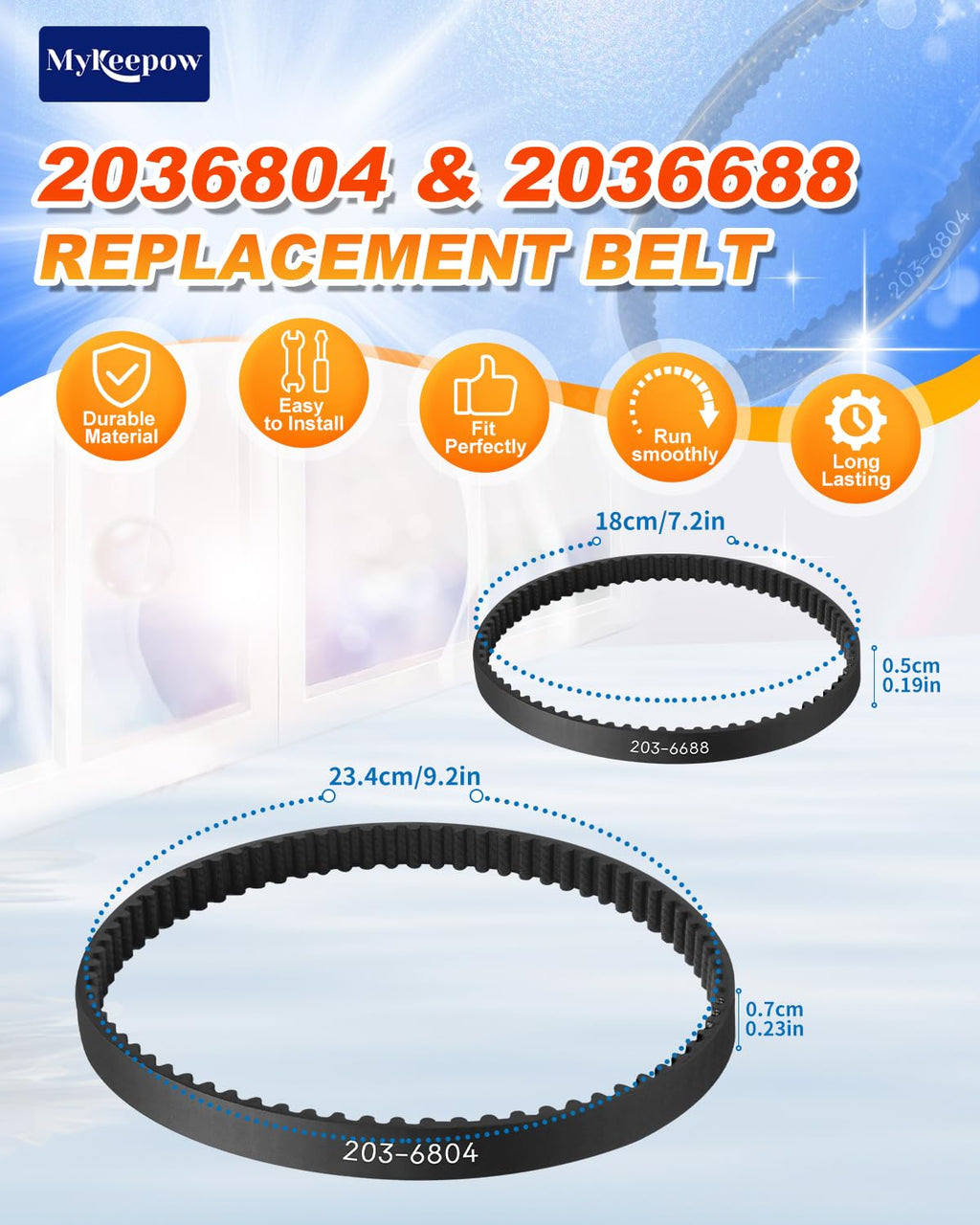 2+2 Pack Vacuum Belts Compatible with Bissell ProHeat 2X Upright Vacuum