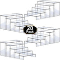 Acrylic Risers Display Stands, Acrylic Stands for Display 20Pcs 4Set | Clear Display Risers Shelf, Acrylic Risers for