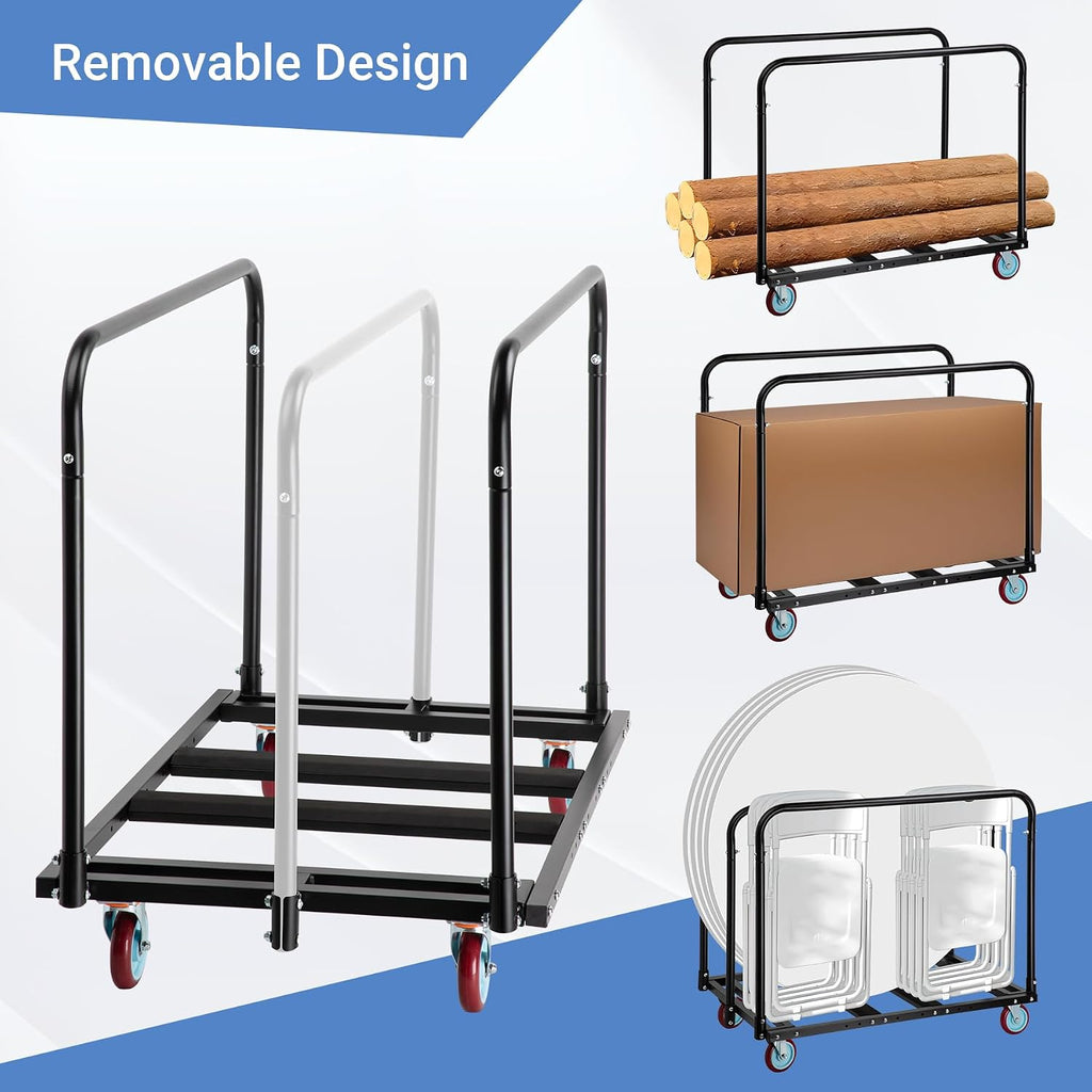 Updated Folding Table Cart, 2000 Heavy Duty Drywall Dolly Cart