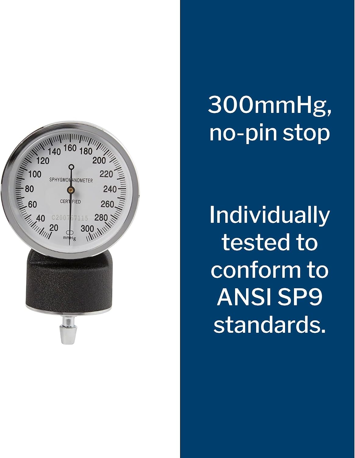 Blood Pressure Gauge for Standard Aneroid Sphygmomanometers, 1 ct | No-Pin Stop
