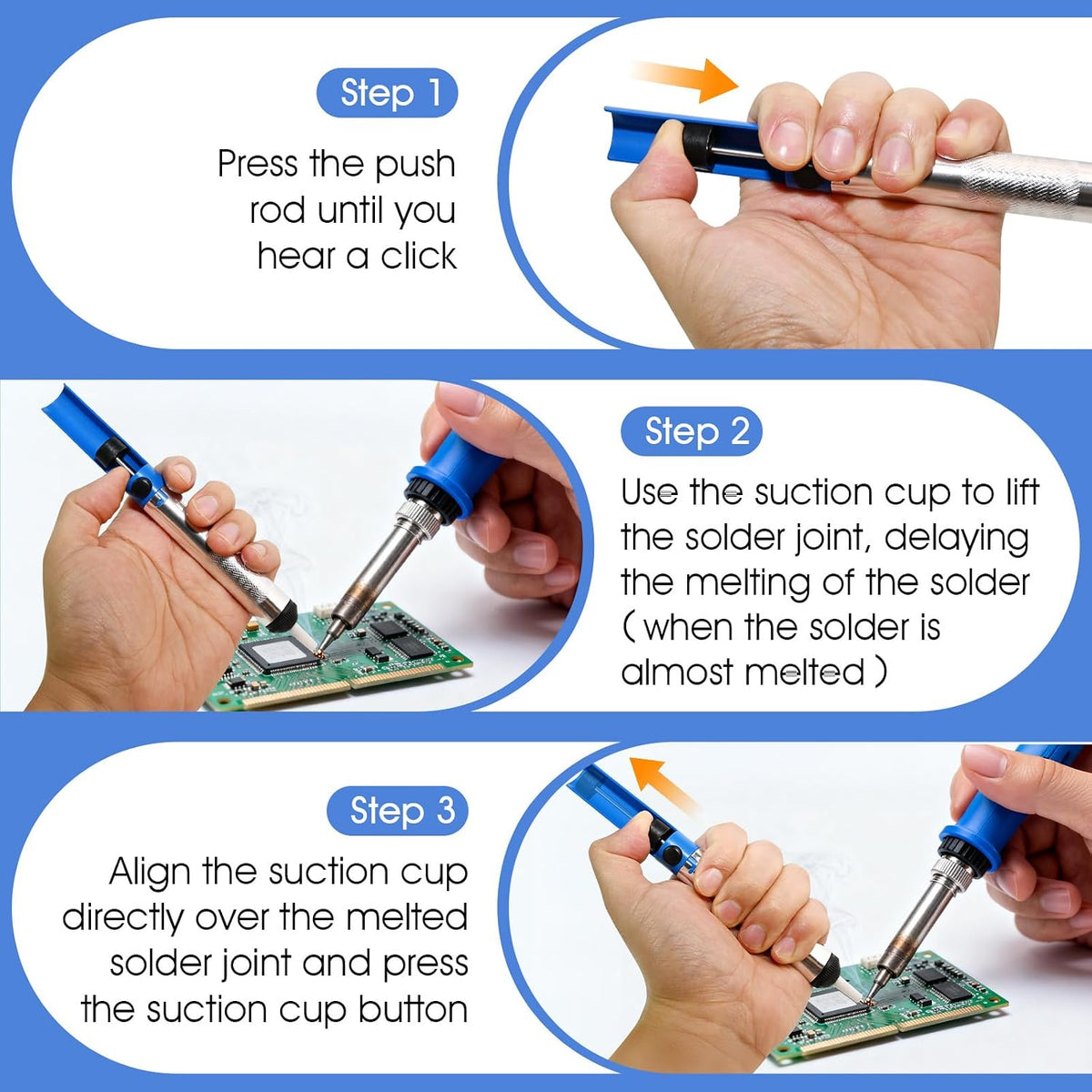 3pcs Solder Sucker Desoldering Vacuum Pump Solder Removal Tool