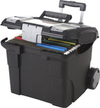 Premium File Storage Box on Wheels, Black/Grey (61507A01C)