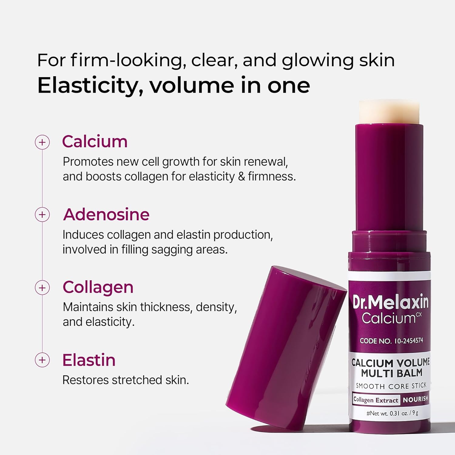 Collagen Multi Balm Stick, Calcium & Adenosine Korean Wrinkle Stick for Eye, Neck & Face, Firming Collagen Stick