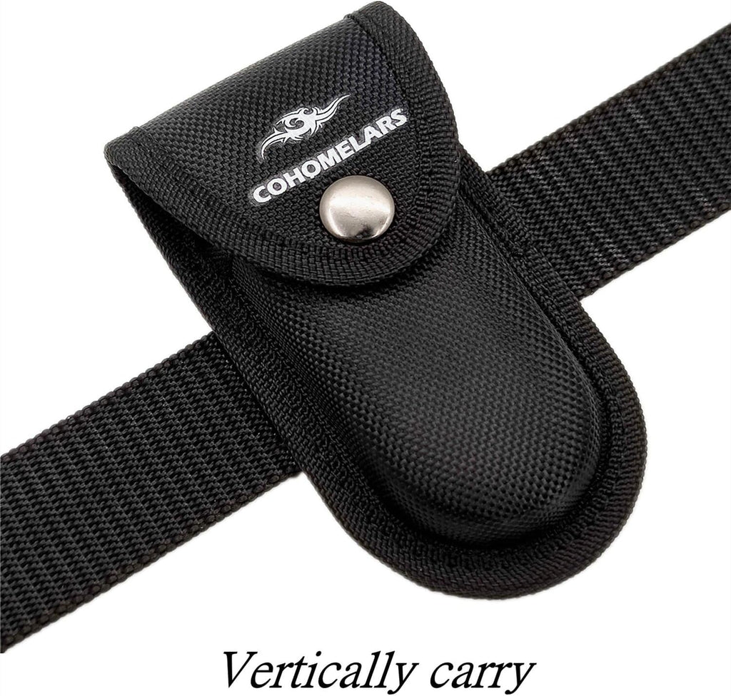 Multitool Belt Sheath for Leatherman, Gerber - Nylon Knife Pouch for Folding Knife - Snap Closure Knife Holder with