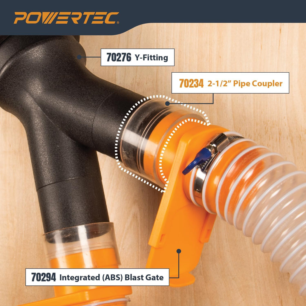 POWERTEC 70234 2-1/2" Pipe Coupling, Clear