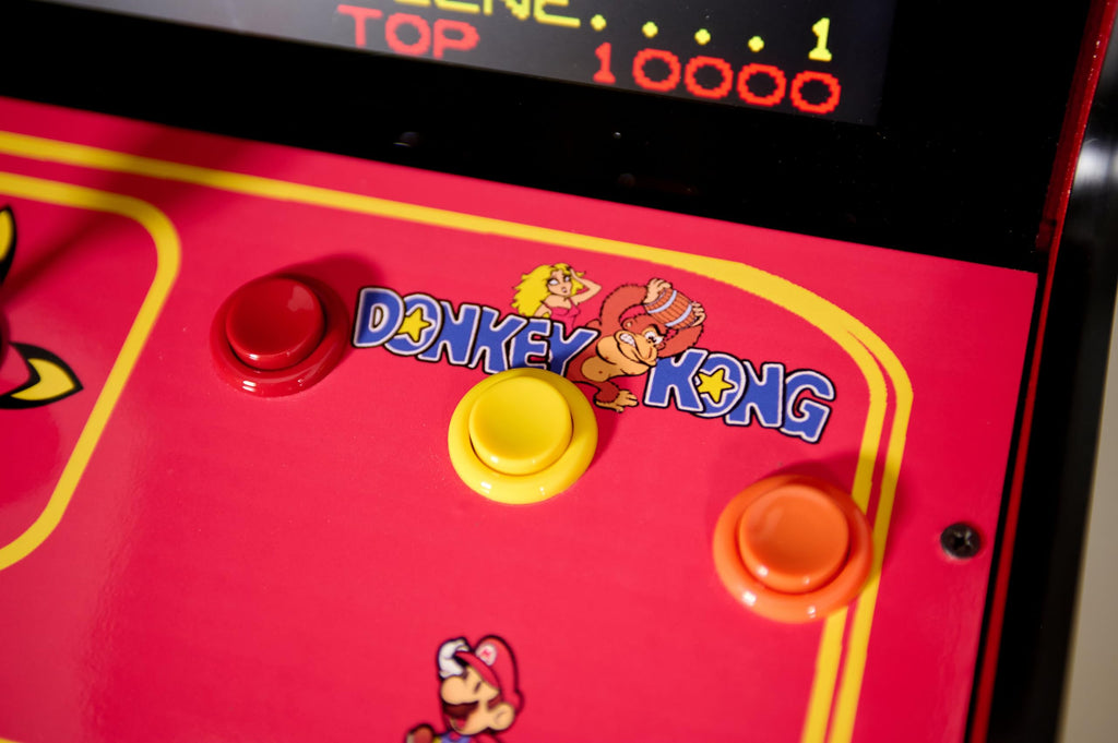 Classic Home Arcade Machine - 60 Retro Games - Tabletop and Bartop - Full Size LCD Screen, Buttons and Joystick (Red)