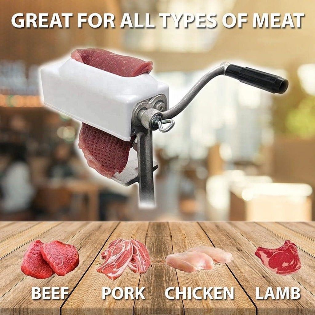Heavy Duty Meat Tenderizer Cuber - Steak Flatten Tool, Commercial Grinder Attachment, Clamp-on Rolling Tenderizer