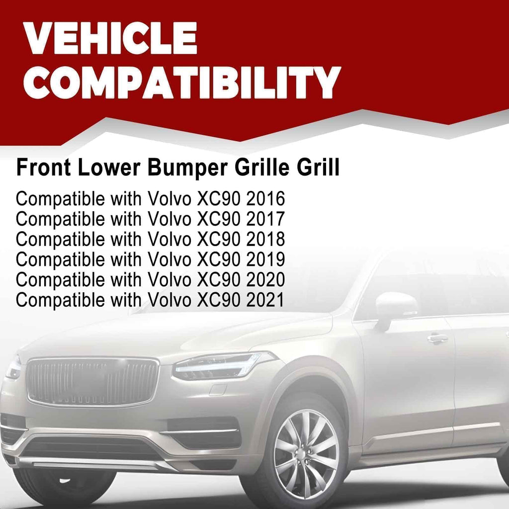 SecosAutoparts Lower Bumper Front Grille Insert Compatible with Volvo XC90 2016-2021 Replace# 31353373