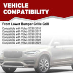 SecosAutoparts Lower Bumper Front Grille Insert Compatible with Volvo XC90 2016-2021 Replace# 31353373