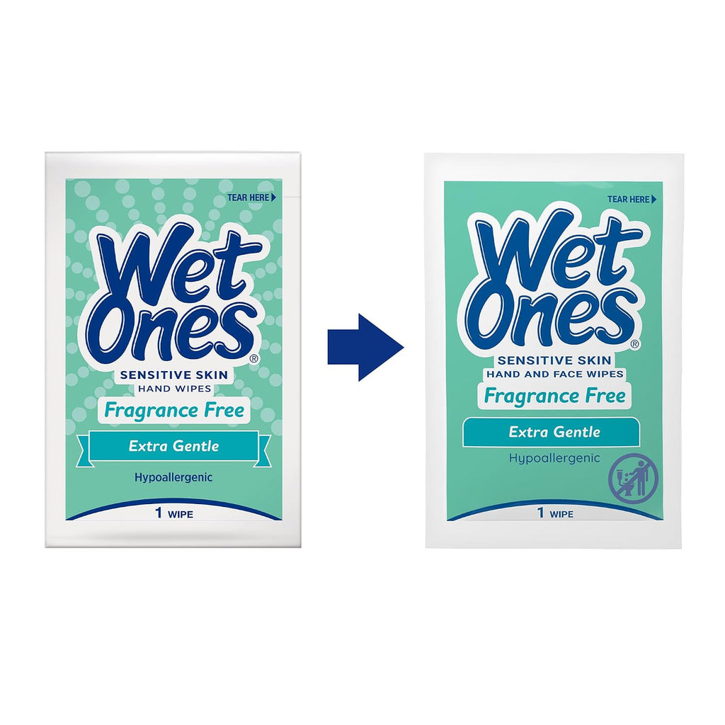 Singles Hand Wipes, Sensitive Skin, Unscented, 24 ct (6 Pack)