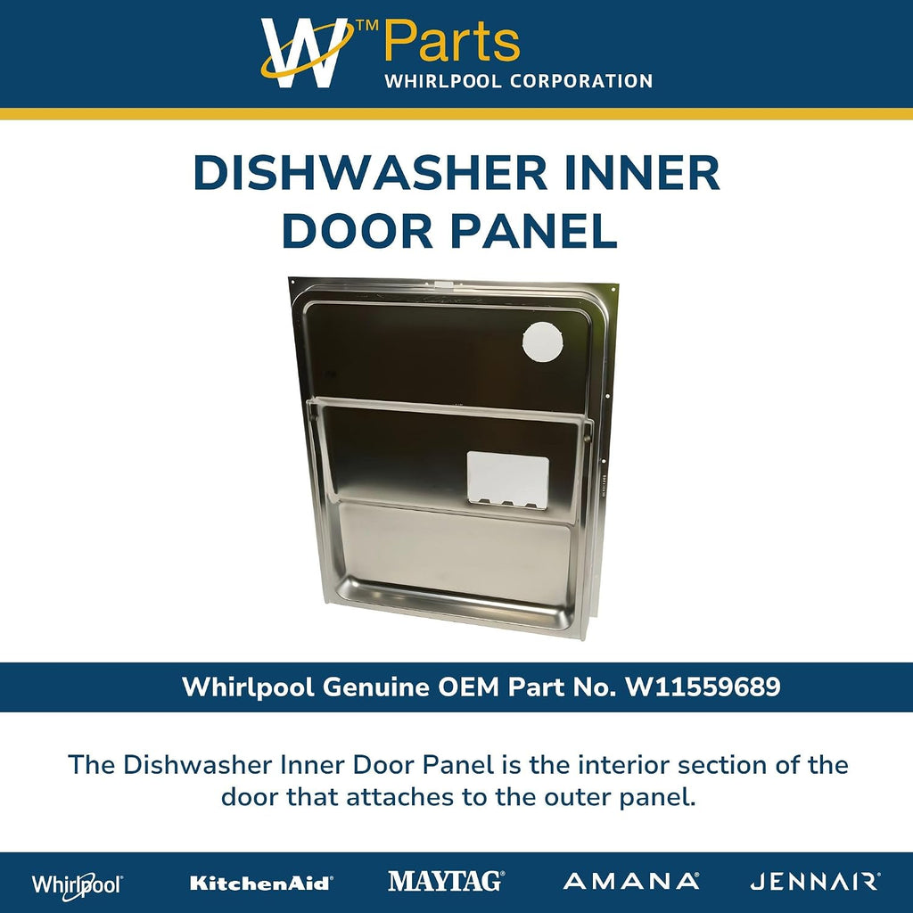 Whirlpool W11559689 Genuine OEM Dishwasher Inner Door Panel Replacement Part