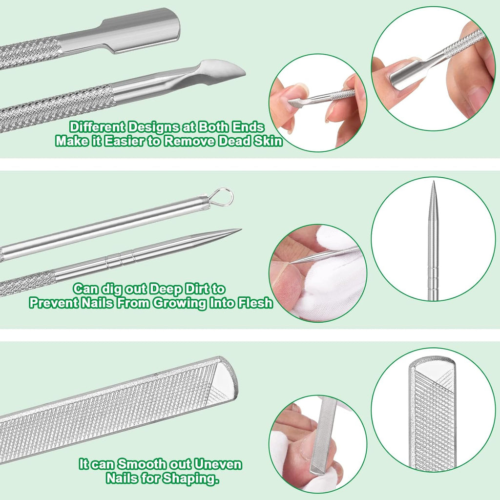6-Pack Ingrown Toenail File and Lifters, Professional Surgical Stainless Steel Ingrown Toenail Removal Tool Kit