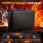 Fireproof Document Box with Lock - Upgraded Waterproof Fireproof Document Bag, Important Document Organizer, Fire