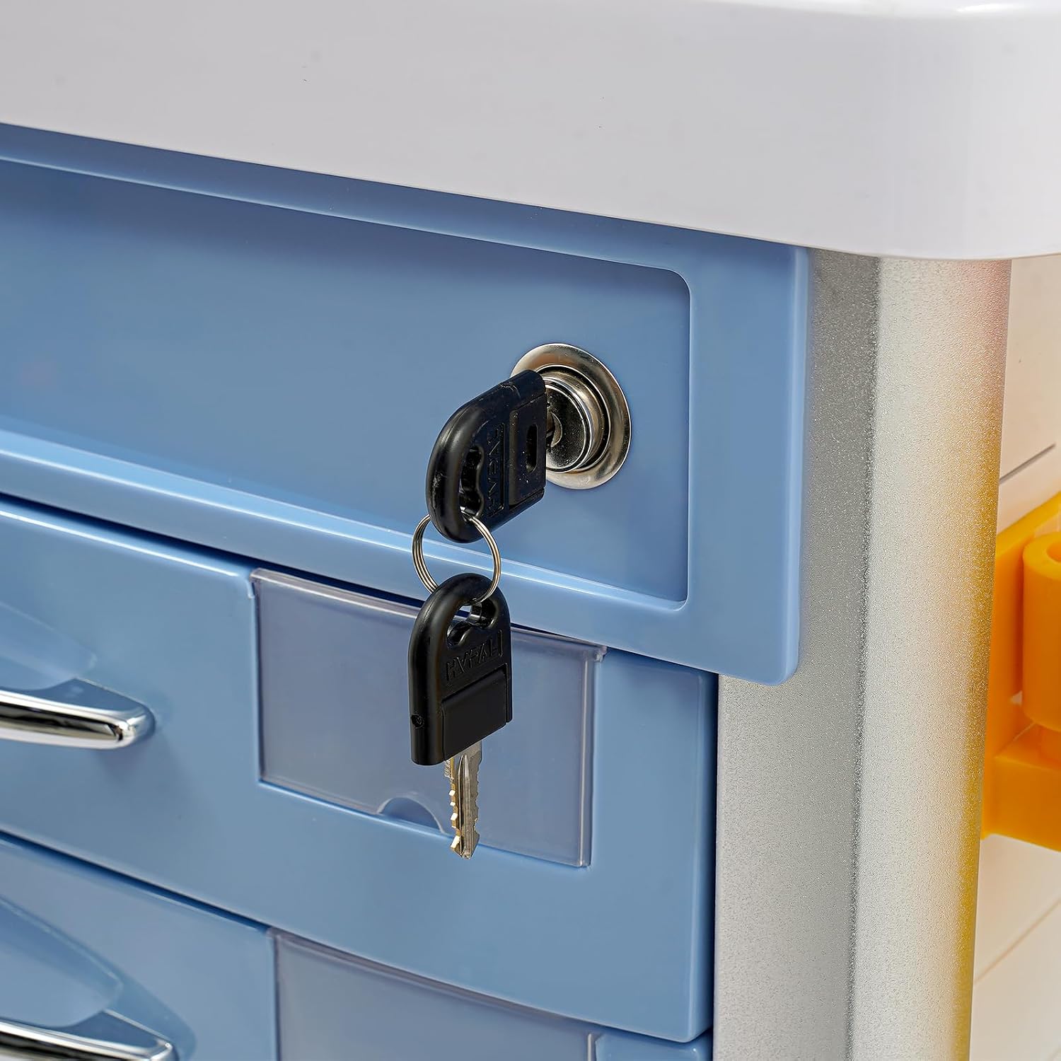 5-Tier Medical Cart, Rolling Medical Storage Crash Cart with Adjustable IV Pole and Trash Bin & O2 Holder, Mobile
