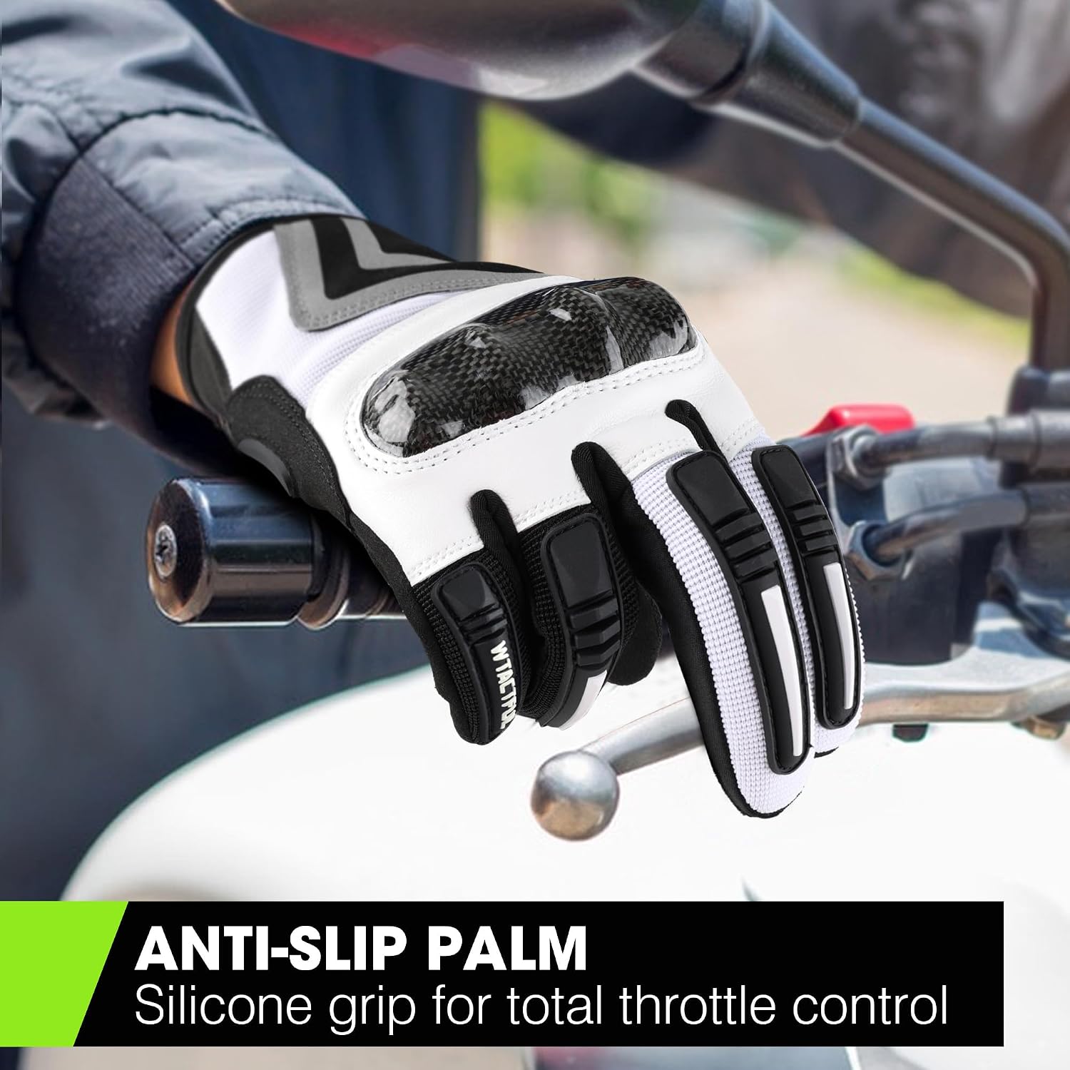 Lightweight Motorcycle Gloves for Men Women Touchscreen Summer | Carbon Knuckle Protection, Breathable & Anti-Slip