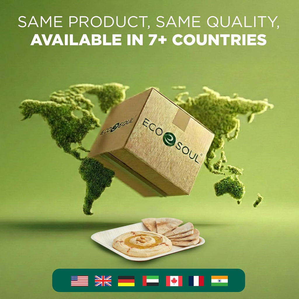 10 Inch Disposable Bamboo Plates (50 Pack, Square)