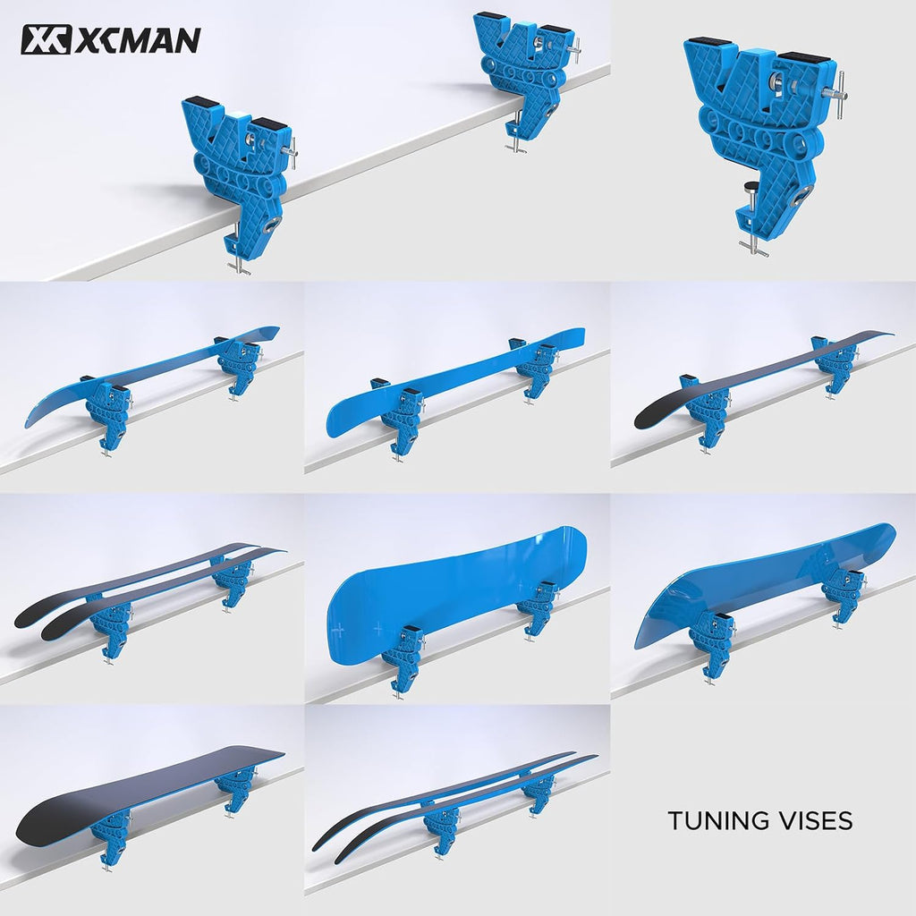 Ski Snowboard Vise for Tuning,Waxing and Repair,Set of Non-Slip Vice Grips with Horizontal and Vertical and Tilt