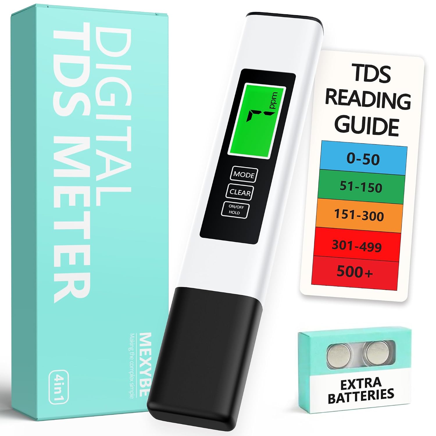 2025 All-New 4 in 1 Tds Meter Digital Water Tester - Accurate and Reliable TDS EC & Temp(°C,°F) Meter - 0-9999ppm